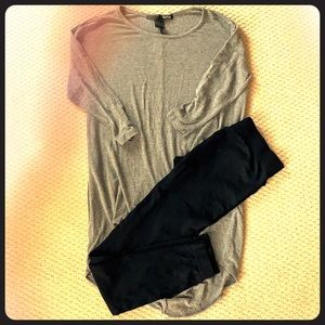 Tunic and black leggings